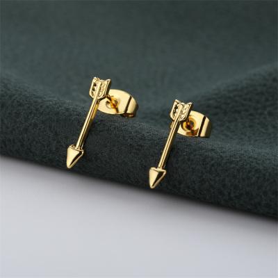 China New Fashionable Wholesale Stainless Steel Stud Earrings Cupid Arrow Simple Stud Earrings Hot Selling Couples Earrings for sale