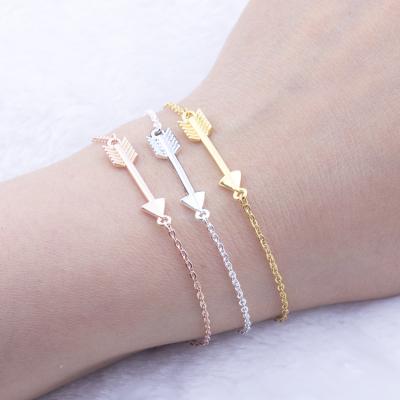 China FASHIONABLE Wholesale Charm Bracelet Adjustable Cupid Arrow Factory Stainless Steel Chain Bracelet Couples Gift for sale