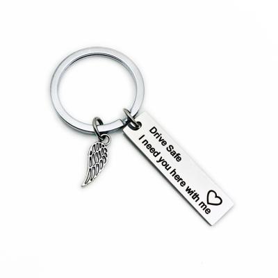 China Fashional Keepsake Gifts High Quality Stainless Steel Key Chain Drive Safe I Need You Adulting Gift Custom Key Chain DIY Letters Accessories for sale