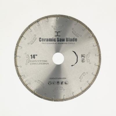 China High Performance Cutting Fast Cutting With Low Noise Diameter 350*3*9*50mm Diamond Saw Blade For 14 Inch Micro Crystal Composite Stone Ceramic Tile for sale