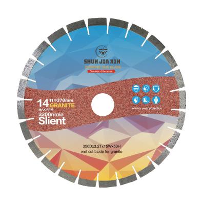 China Diameter 14inch 350mm Diamond Saw Blade High Performance Silent Cutting For Granite Circular Saw Blade Cutting Andsite Volcanic In Bridge Saw for sale