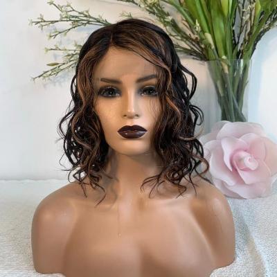 China Factory Price Water Wave Brazilian Natural Hairline Brazilian Natural Wave Wig PrePlucked Glueless Short Straight Thick Shedding Soft Front Human Hair Wig for sale