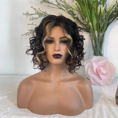 China Barely Shedding Wavy Lace Thick Smooth Soft Short Loose Wave Human Hair Front Human Hair Wigs For Full Frontal Bob Wigs Hair Color Hd Wig Hair for sale