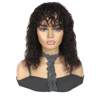 China Kemy Curly Body Wave Hair Wigs With Bangs Brazilian Natural Hair Color Wigs For Black Women Lace Up Non Curly Hair Wigs for sale