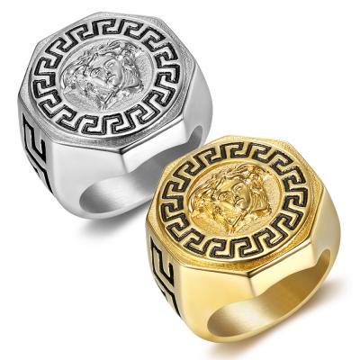 China Wholesale Hip Hop Fashion Jewelry Mens Ring Stainless Steel Ring Hip Hop Punk 18K Gold for sale