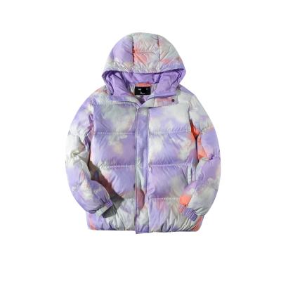 China Breathable Duck Down Puffy Coat For Women With Thick Hood And Elastic Cuff Winter Down Jacket for sale