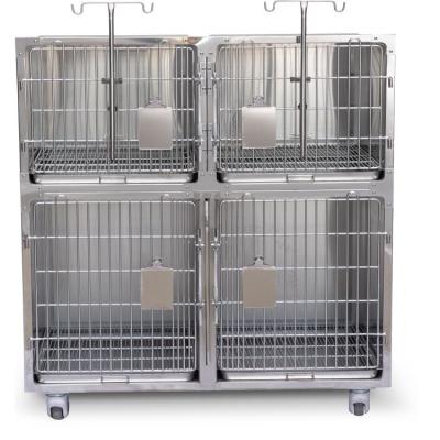 China 2021 Factory Wholesale Dog Cat Veterinary 304 Full Stainless Steel Cage Round Corners For Sale ALG-V11 for sale