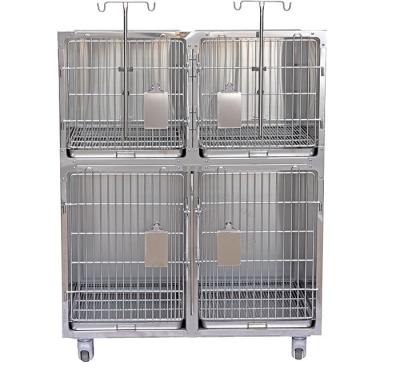 China Stainless Steel Cage Metal Foldable Vet Clinic Cat Cage Veterinary Strong Dog Cages For Sale ALG-V11 for sale