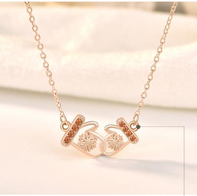 China High Quality Rose Gold Snowflake Chain Necklace Christmas Gift Jewelry S925 Silver Necklace for sale