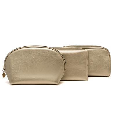 China Cosmetic Bag Shell Semicircle Portable Large Capacity Travel Custom Women PU Storage Makeup Storage Bag for sale