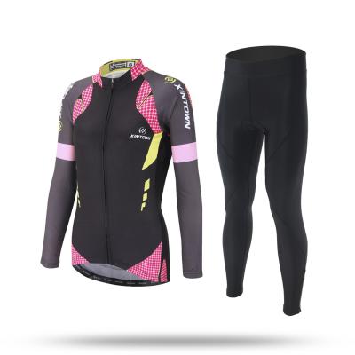 China Cute long sleeve moisture wicking women's suit ladies well outdoor cycling clothes suits for sale