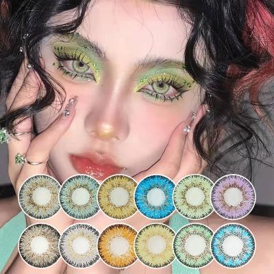 China Most Popular Annual Fresh Natural Tinted Contact Lenses Diamond Shine Color Contact Lenses Collection Of HEMA+NVP Ladies Contact Lenses for sale