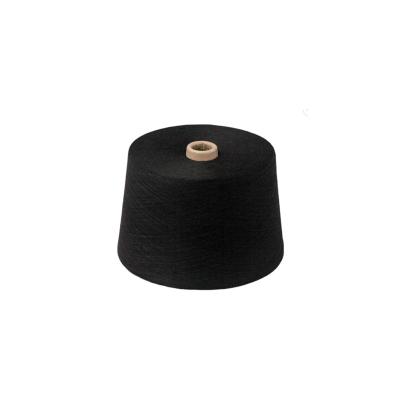 China Cool Feeling Polyester Anti-UV Dope / Moisture Wicking Rayon / Ne16s Dope Dyed Black Spun Yarn for sale