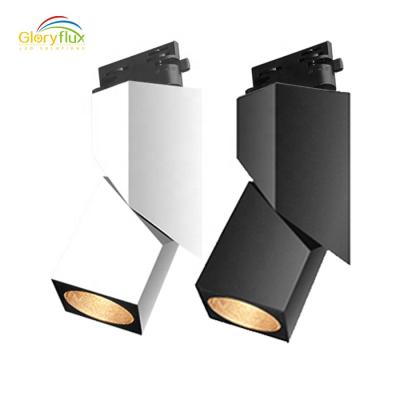 China Createive Trade Design Trade Shop Swing Funtion Epistar Spot Track Light Fixture Black White Color for sale