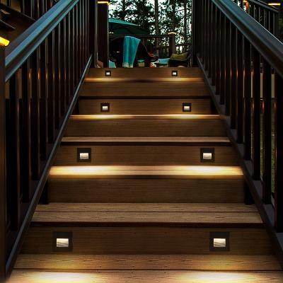 China Hot Sale Polycarbonate Led Light 86X86mm Waterproof Recessed Mounted Box Led Stair Light, Wall Step Step Lamp 100-240V for sale