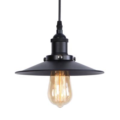 China Hotel Vintage Light Indoor Pendant Lights E27 Bulb With Adjustable Hang Line 100cm For Cafe Shop Black Color for sale