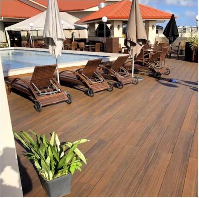 Chine Plancher de terrasse en plastique en bois lisse extérieur pour piscine de différentes tailles à vendre