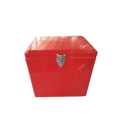 China Waterproof Retro Cooler 15 Liter Cooler Box Ice Party Metal Wine Box Gift Promotional Wine Fridge for sale