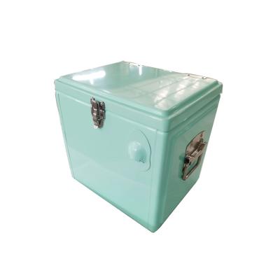 China Waterproof Vintage Metal Cooler Box Chest 15L Ice Cooler Box For Promotion for sale