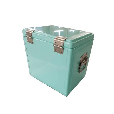 China Portable 15L Waterproof Metal Wine Ice Chest Cooler Box With Cover for sale