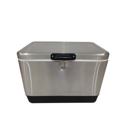 China Outdoor Waterproof Portable Stainless Steel 54QT Cooler Box for sale