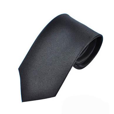 China Shengzhou wholesale formal luxury pure color business black 100% silk ties for men for sale