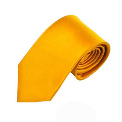 China Wholesale Custom Handmade 100% Solid Color Yellow Mens Silk Ties for sale