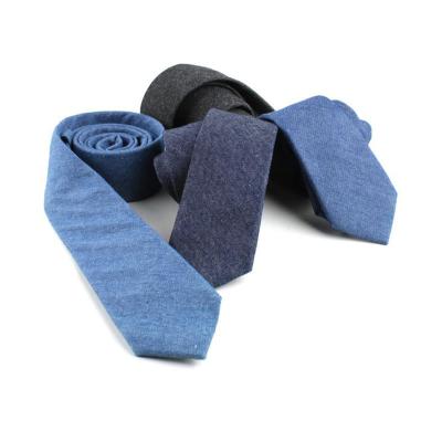 China Cotton Fashion Formal Custom Mens Solid Color Cotton Tie For Business for sale