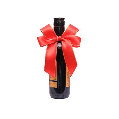 China Fashion wholesale custom made decorative ribbon bows for wine bottles neck for sale