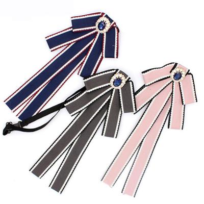 China New Arrival Solid Color Adjustable Ribbon Tuxedo Bow Tie For Women for sale