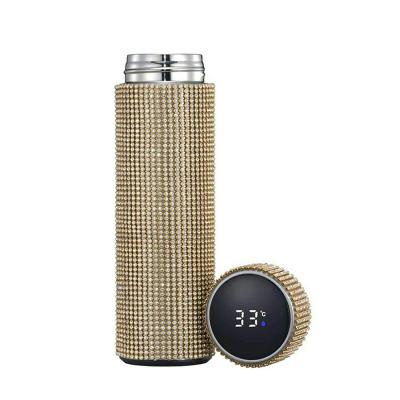 China New 2021 hot sale custom vacuum stainless steel temperature diamond insulated water bottle PORTABLE for sale