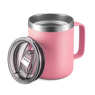 China Sustainable hot sale doublle wall stainless steel mug mug camping coffee insulated tumbler with handle for sale