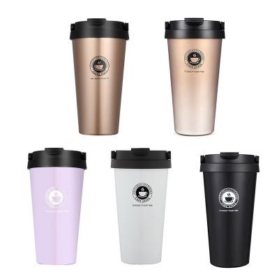 China 16oz Business Household Car Leak Proof Double Wall Stainless Steel Thermos Coffee Travel Mug With Lid for sale