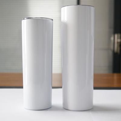 China Disposable Blanks 20oz White Tumbler Double Wall Vacuum Insulated Skinny Sublimation Tumblers For Sublimation Printing for sale