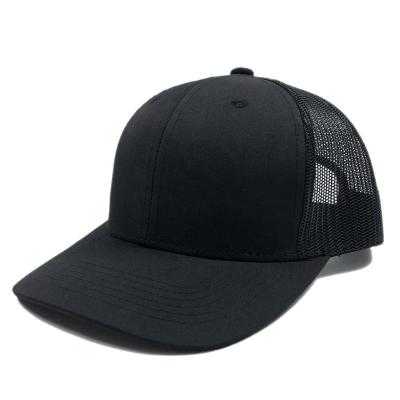 China OEM fashion design black 6 panel gorras COMMON cotton mesh hat blank with your design logo custom trucker hat for sale