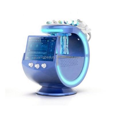 China Acne Scan 7 in 1 Ice Blue RF Aqua Skin Scrubber Dermabrasion Machine Multifunctional Smart Ultrasonic Skin Deep Cleansing System for sale