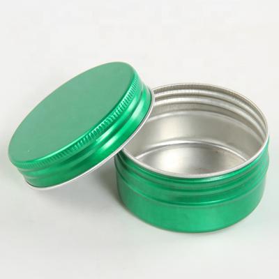 China Personal Care 50ml 100ml Sliver Aluminum Empty Cosmetic Jar With Threaded Lid for sale