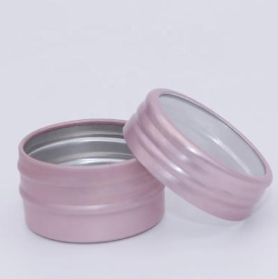 China Beautiful Popular Single Aluminum Eyeshadow Cream Jar With Clear Lid for sale