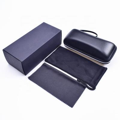 China Factory direct sales custom high budget low budget set sunglasses case packaging luxury box with eye glass cloth for sale