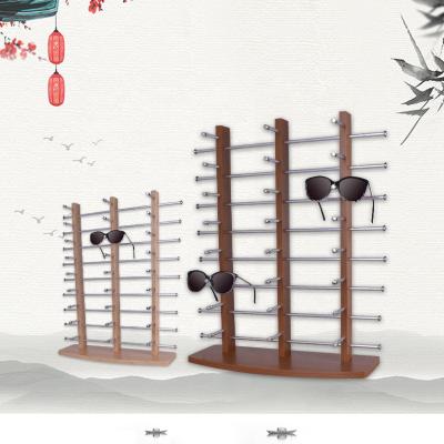 China Environmental Friendly Factory Direct In Store Countertops Stock Custom Equipment Size Wooden Sunglasses Eye Glasses Stand Up Display Rack for sale