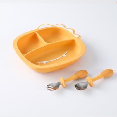 China Customized Kids Food Grade Silicone Baby Dish BPA Free Kids Suction Dish for sale