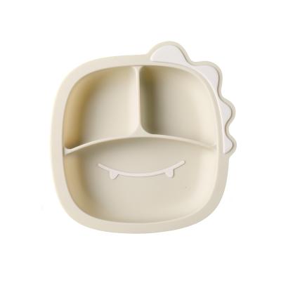 China Children's Silicone Baby Suction Dish Non-Slip Feeding Food Grade Kids Baby Dishes With Spoon And Fork for sale