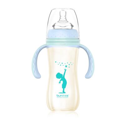 China BPA BUN520 240ML PPSU Free Plastic Baby Straw Feeding Milk Bottle With Handle BPA Free for sale