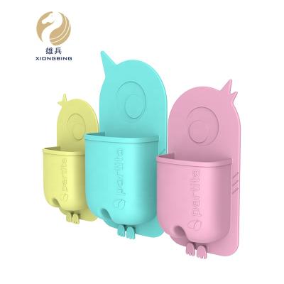 China Factory Price Viable Wholesale Wall Mounted Silicone Toothbrush Holder Suction Pocket Flat _bird Shape_l Customized 240*120*45mm LFGB for sale