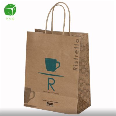 China Good Quality Recyclable Factory Made Brown Kraft Retail Shopping Carry On Gift Bag With Handle , Kraft Paper Bag for sale