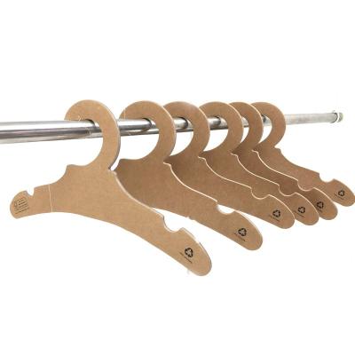 China Sustainable Custom Printing Kraft Cardboard Bib Hanger For Clothes , Kids Hanger for sale