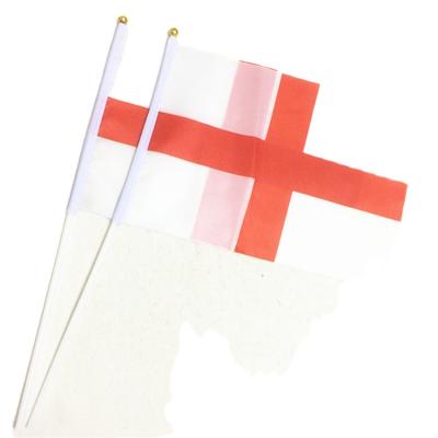 China Scrolling Scotland Flag Wales Flag On Stick, 14*21cm Mini Pole Polyester Waving Northern Ireland Hand Flag, England Hand Flag for sale