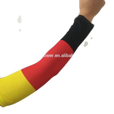 China Sports Logo and National Flag Printing Custom 2021 Football Club Soccer Flag Printing Style Sports Seamless Arm Sleeve for sale