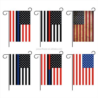 China Hanging Unique 30*45cm Countryside Red American Flag Blue Stripes American Flag Garden Banner for sale