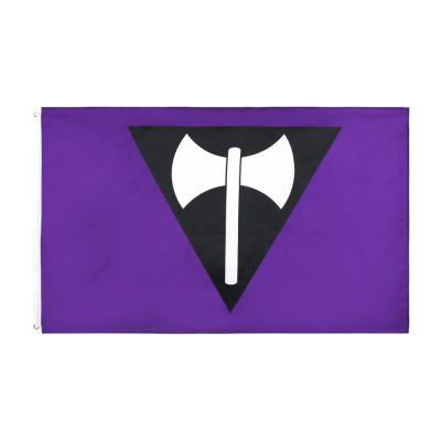 China Lesbian Purple Hanging Pride Flag Axle 5 x 3 Ft LGBTQ Community Gardening Decorative Flag for sale